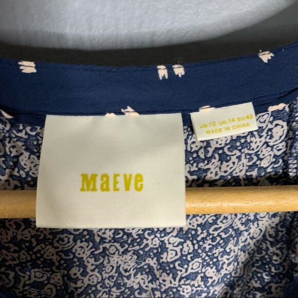 Anthropologie Navy and Cream Blouse - Picture 8 of 10